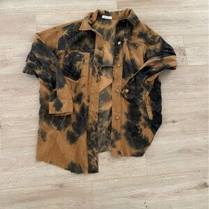 Corduroy brown and black shirt dress